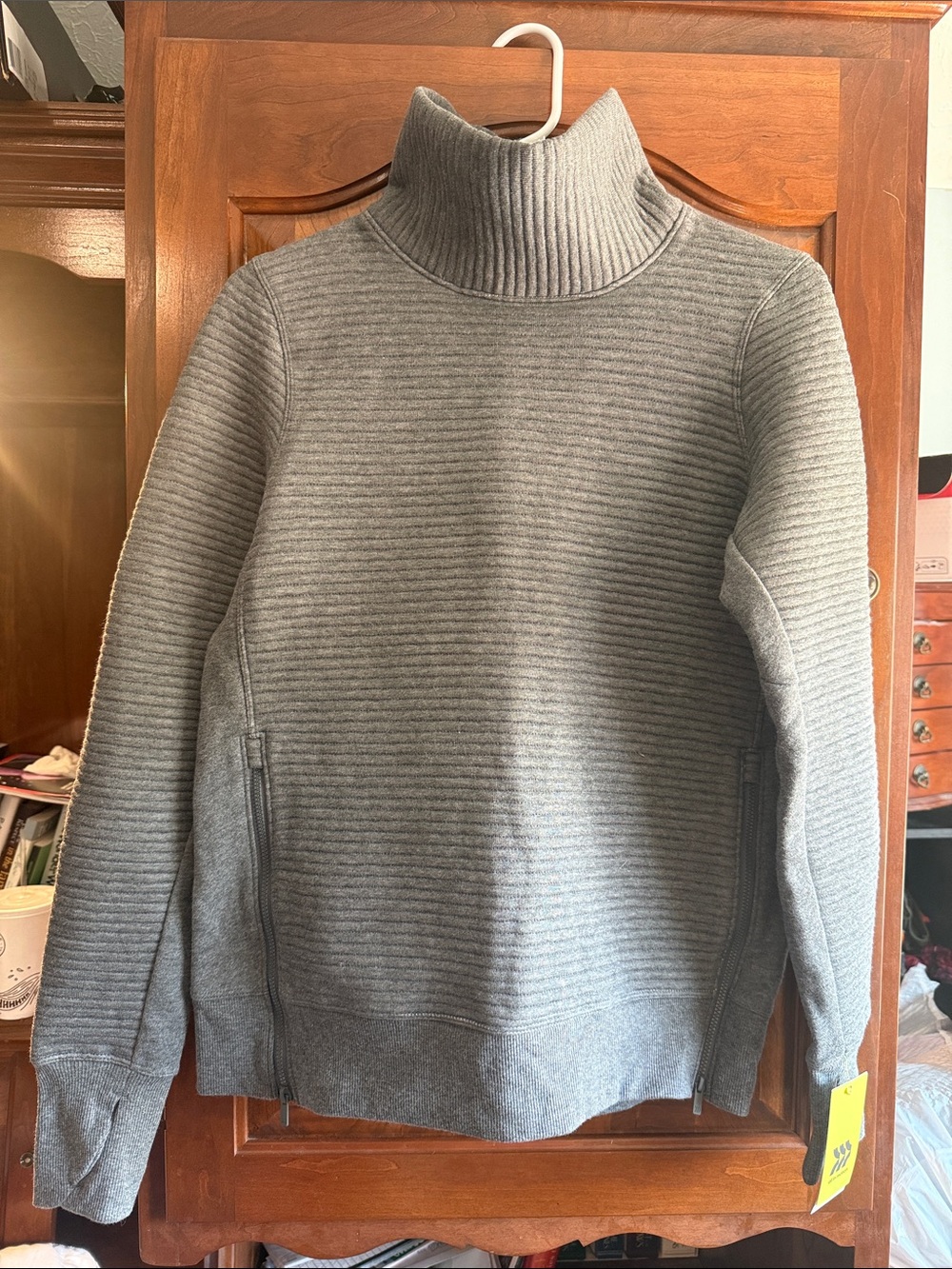 all in motion Gray Ribbed Turtleneck Sweater